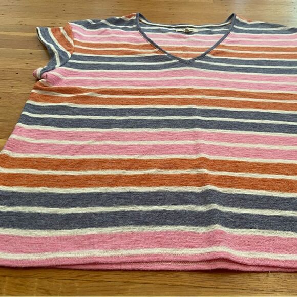Madewell Skyline V-neck Tee in Elliott Stripe - Picture 3 of 6